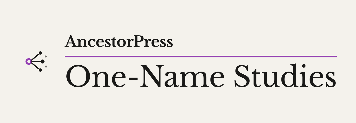 lockup-2x-onename AncestorPress One-Name Studies WordPress Plugin Header